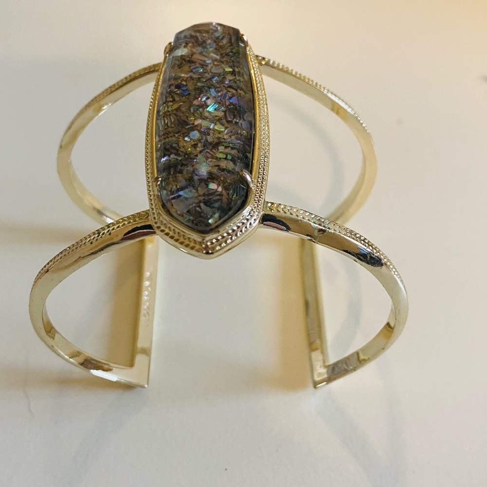 Kendra Scott Lawson cuff gold and Abalone Shell